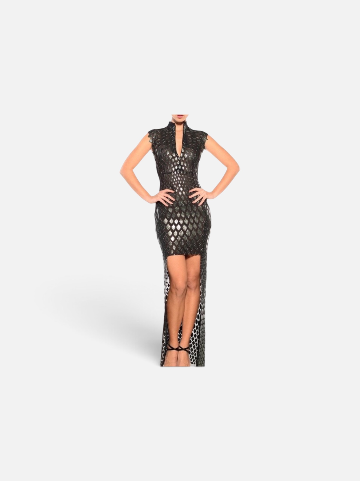 Ema Savahl Couture — glossy, hand-painted optical illusion pattern